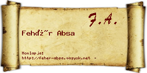Fehér Absa névjegykártya